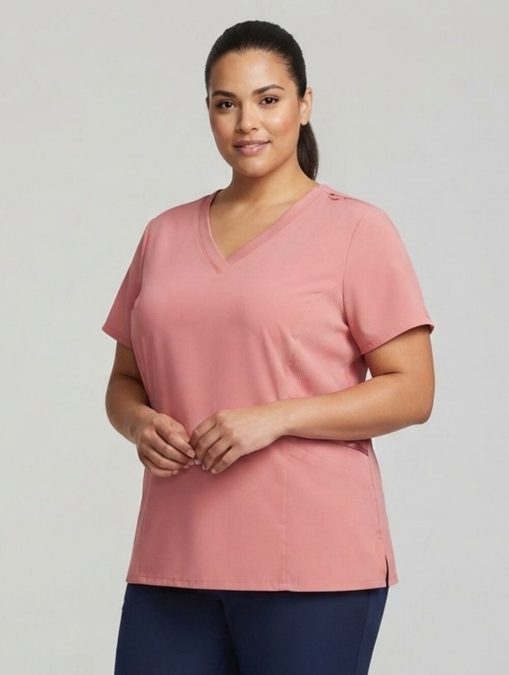 Hanes Women's V-Neck Top - Rose Pink 3xl